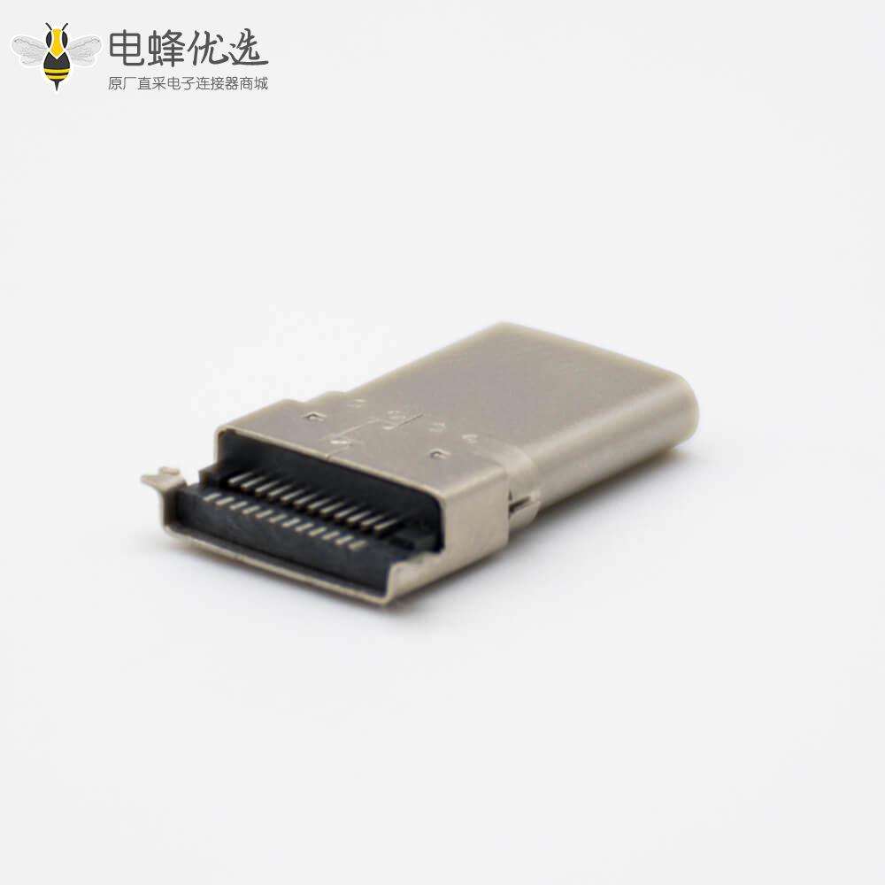 USB3.0 USB C公头3.1直式沉板双贴DIP型连接器24芯