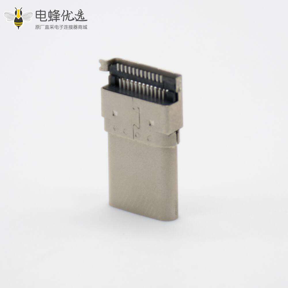USB3.0 USB C公头3.1直式沉板双贴DIP型连接器24芯