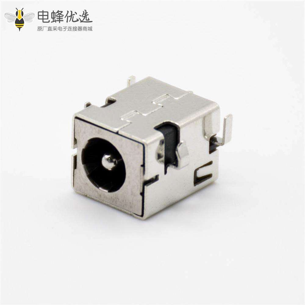 金属DC插座贴板5.5*2.1mm公头带屏蔽贴片焊接水平公头插座连接器