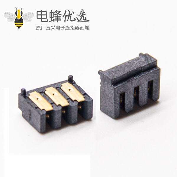 电池座2芯公插头镀金PCB板贴板安装2.5PH接触片式
