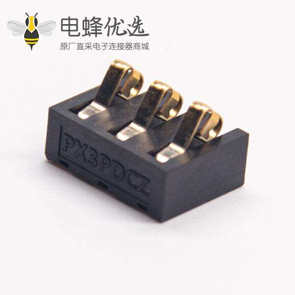 3p弹片式电池连接器PH4.25PCB板贴板安装镀金公插头电池座