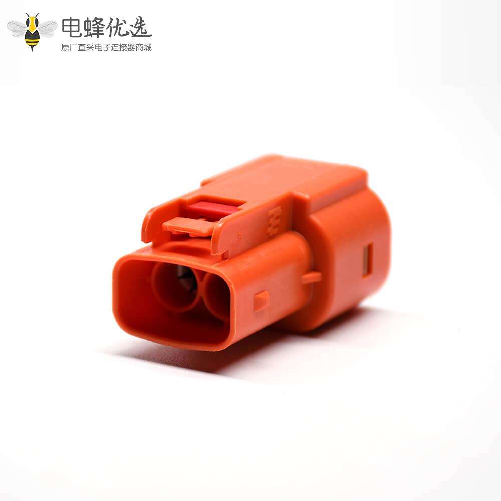 高压连接器直式插头2芯电流150A塑料绝缘体