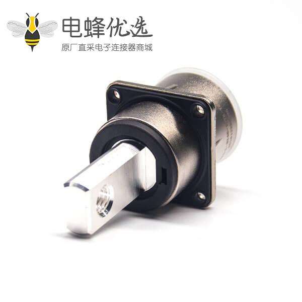 高压电插座金属单芯8mm直式互锁连接器电流200A