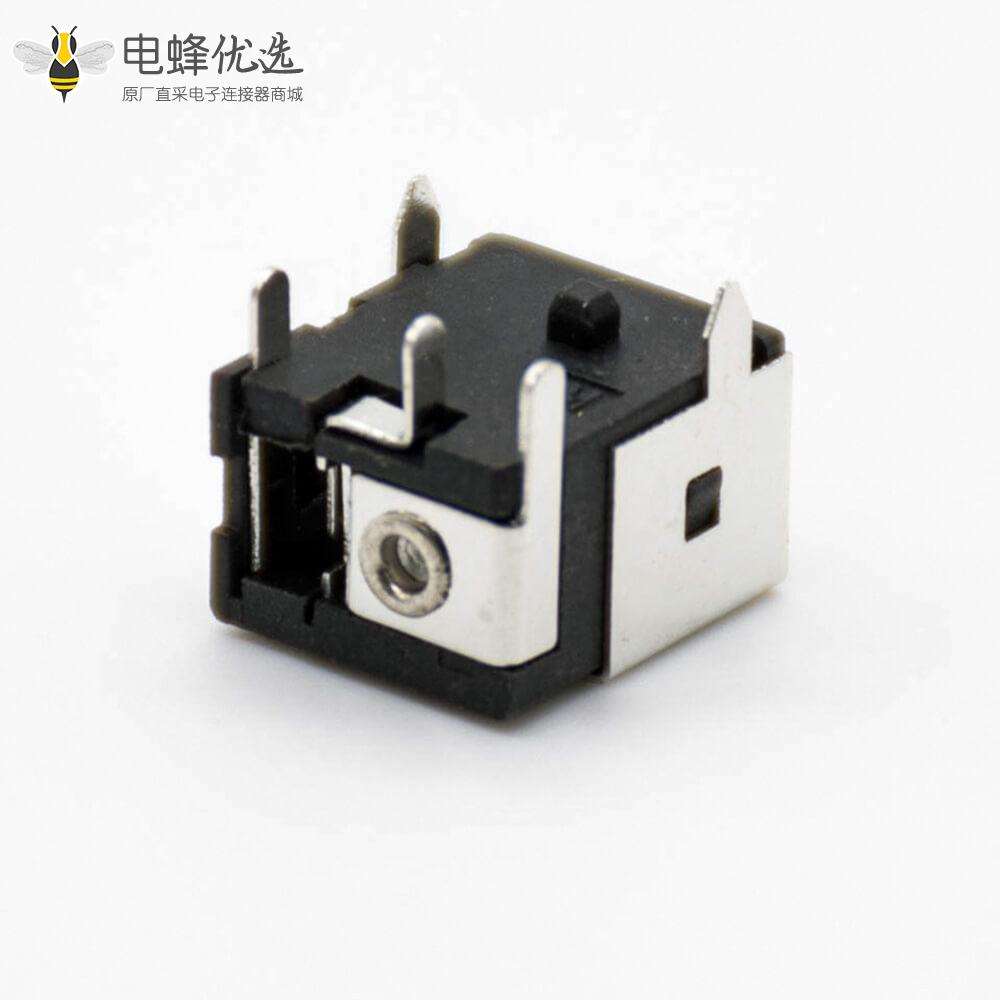 电源插座插孔公头贴片焊接5.5*2.0mm带屏蔽弯式DC插座连接器