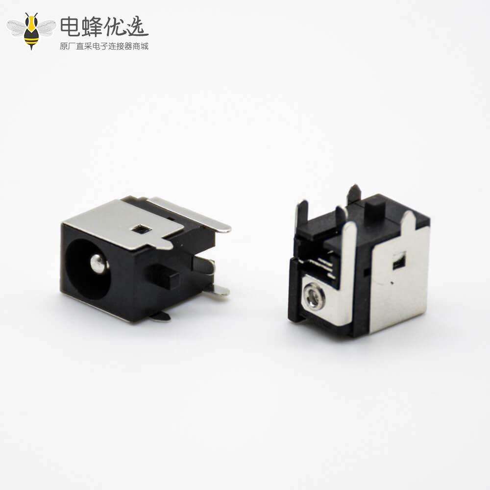 DC插口充电带屏蔽插座插孔贴片焊接弯式3.5*2.1毫米电源连接器