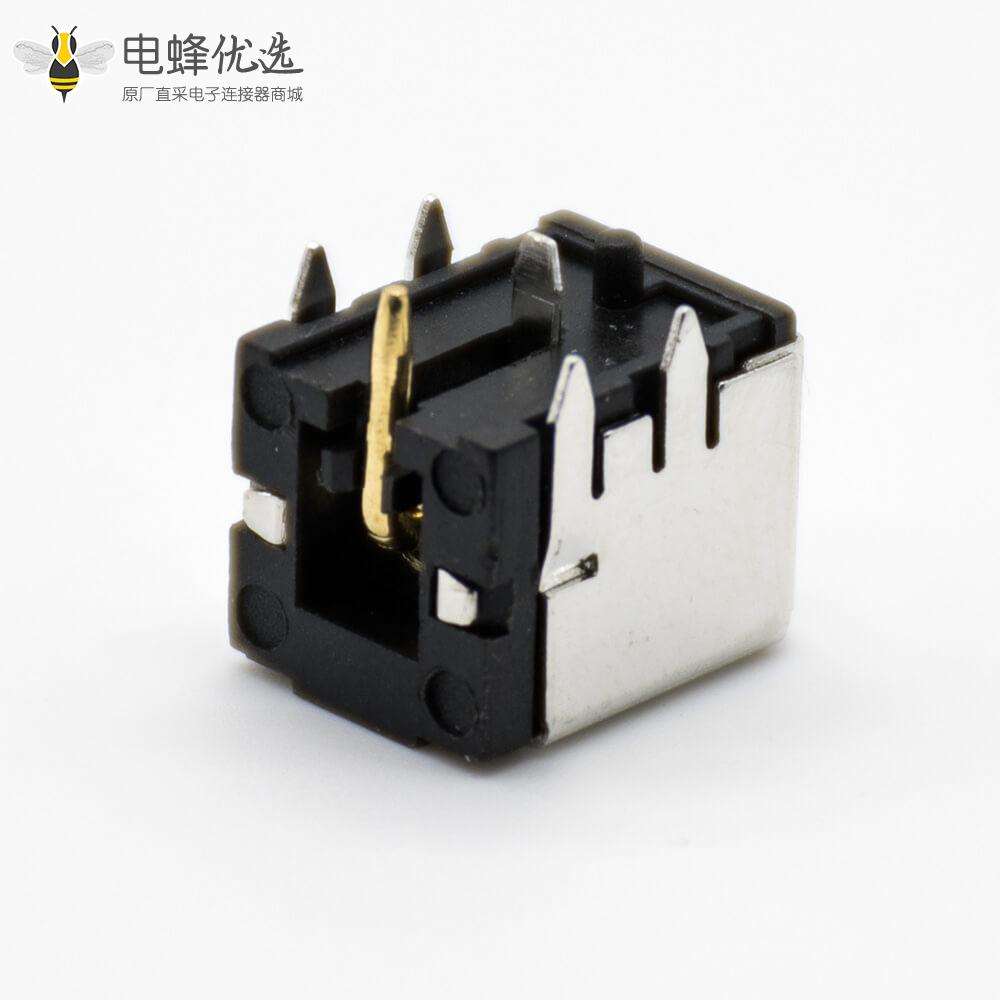 DC金属插座公弯式插孔贴片焊接带屏蔽电源连接器