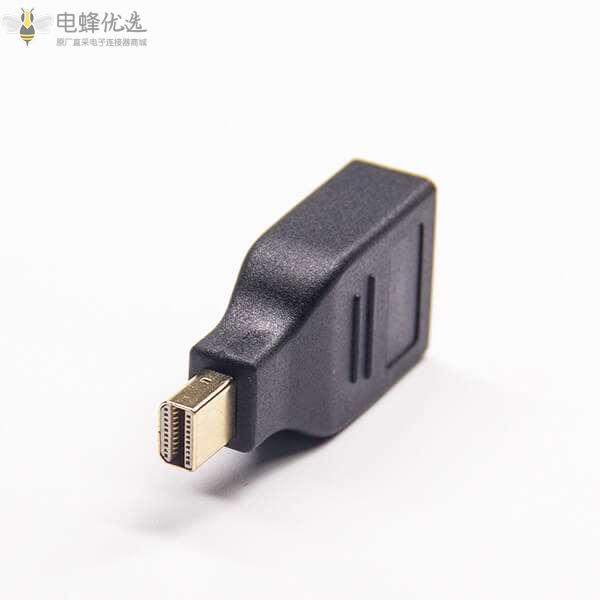 MIniDP公头转Displayport母头黑色直式转接头