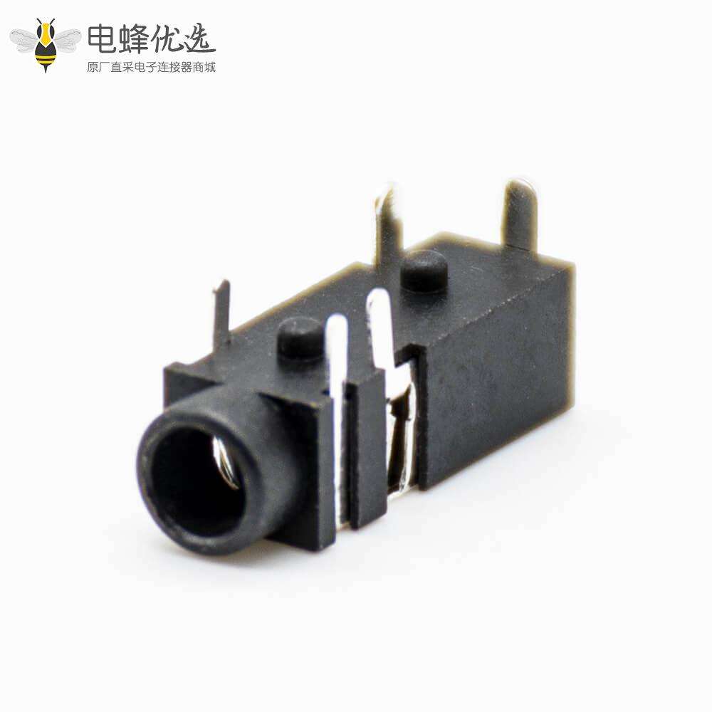 dc5引脚电源连接器公插座插孔贴片焊接弯式不带屏蔽塑料黑色