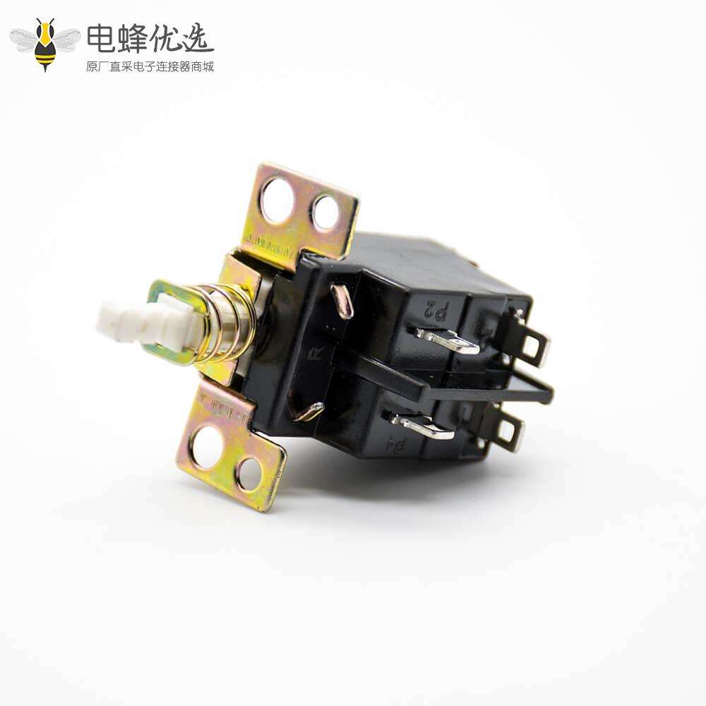 双电源开关KDC-A04双刀双掷4孔4脚90度弯插250V-5A中心孔距25mm