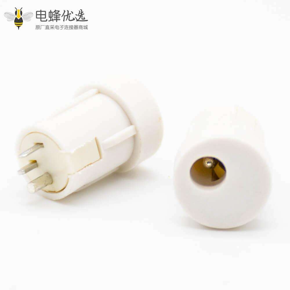 电源连接器塑料白色贴片焊接母头插孔直式DC插座