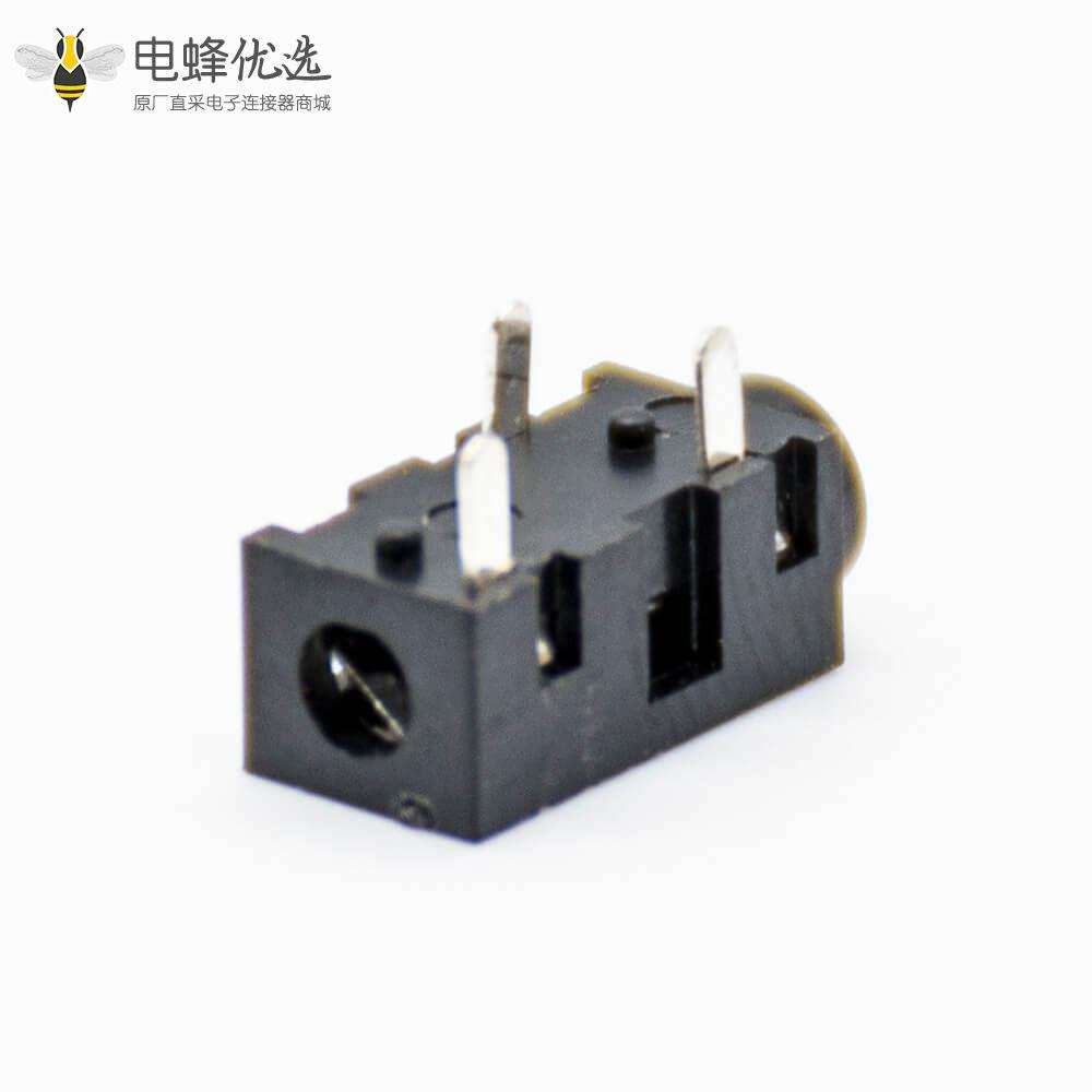 dc插座接口电源连接器不带屏蔽塑料黑色母插座插孔贴片焊接弯式