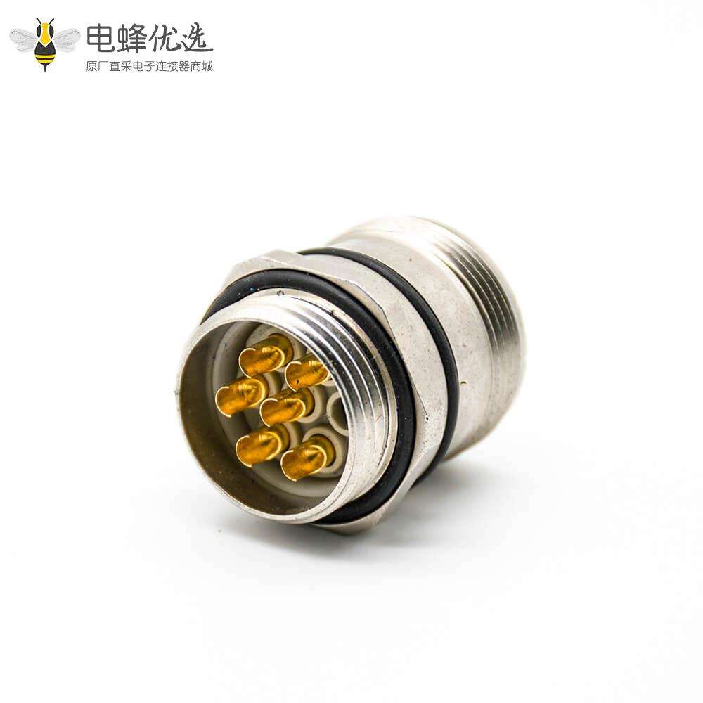 直式M23连接器6针公头焊线连接器