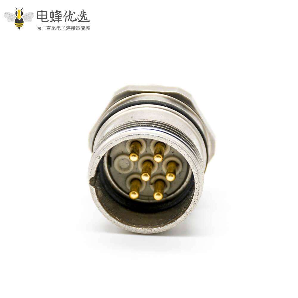 直式M23连接器6针公头焊线连接器