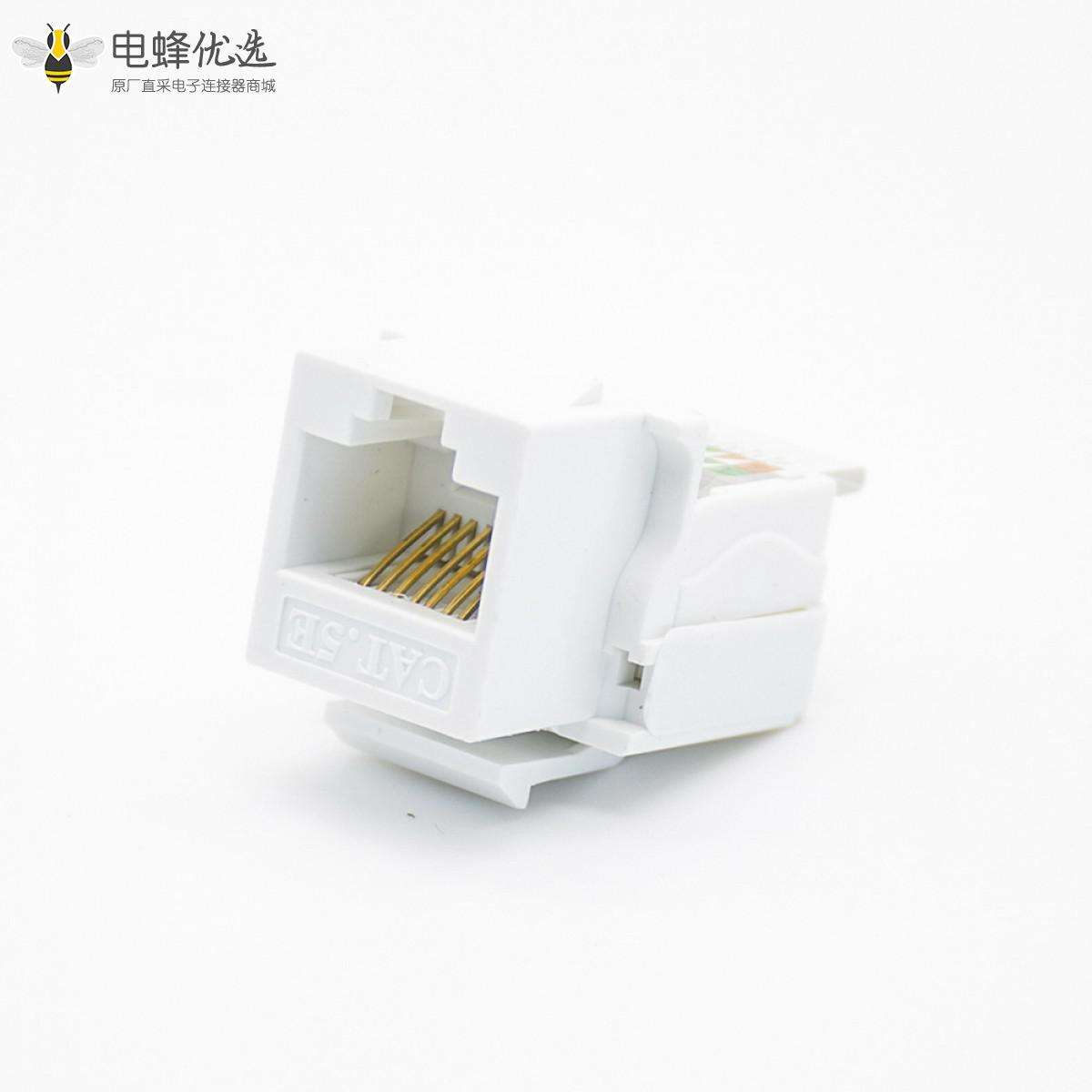 RJ45免打模块8芯PCB板安装镀金触头CAT5E非屏蔽网络模块