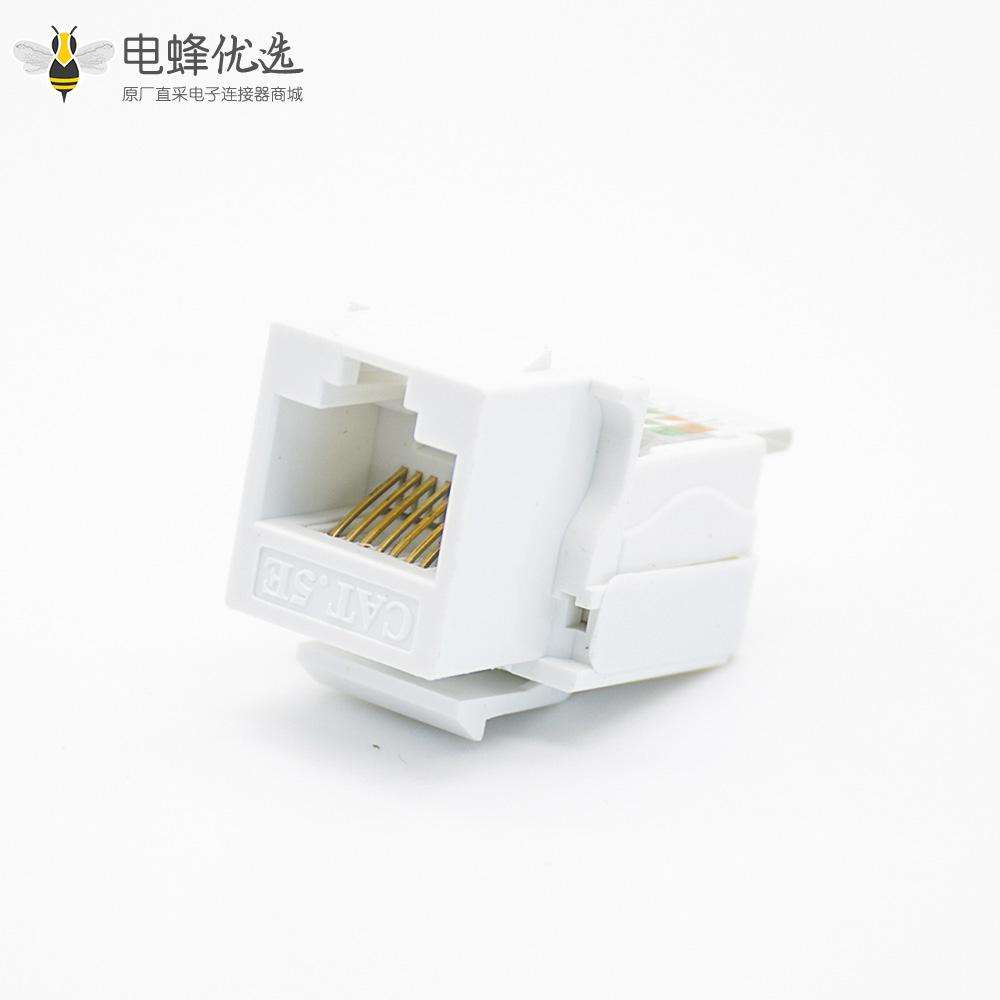 RJ45免打模块8芯PCB板安装镀金触头CAT5E非屏蔽网络模块