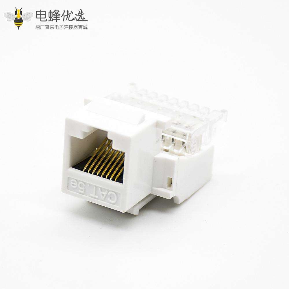 RJ45免打模块超五类非屏蔽90度弯式面板安装网络插座