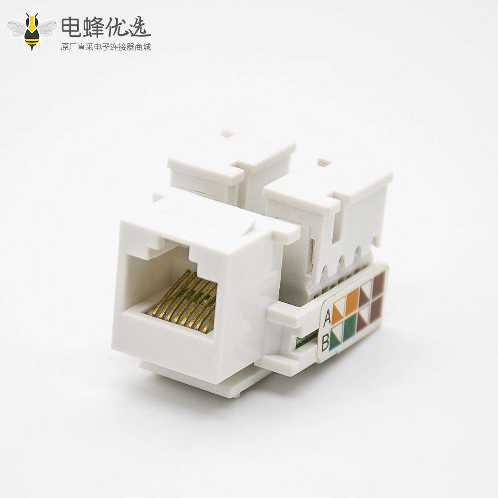 RJ45网络插座8P8C超五类不带屏蔽弯式单端口插座