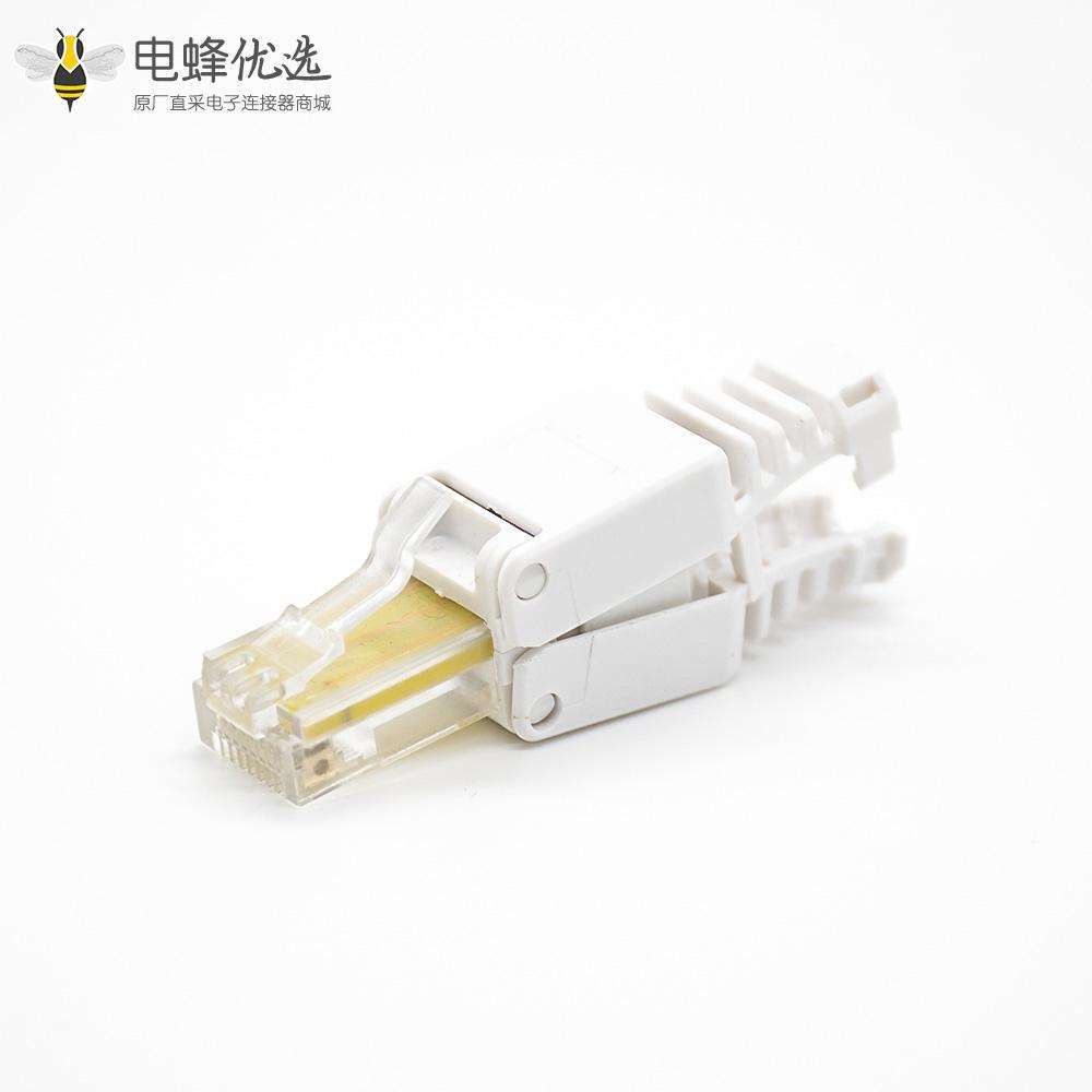 RJ45水晶插头直式非屏蔽六类插孔8芯网络插头