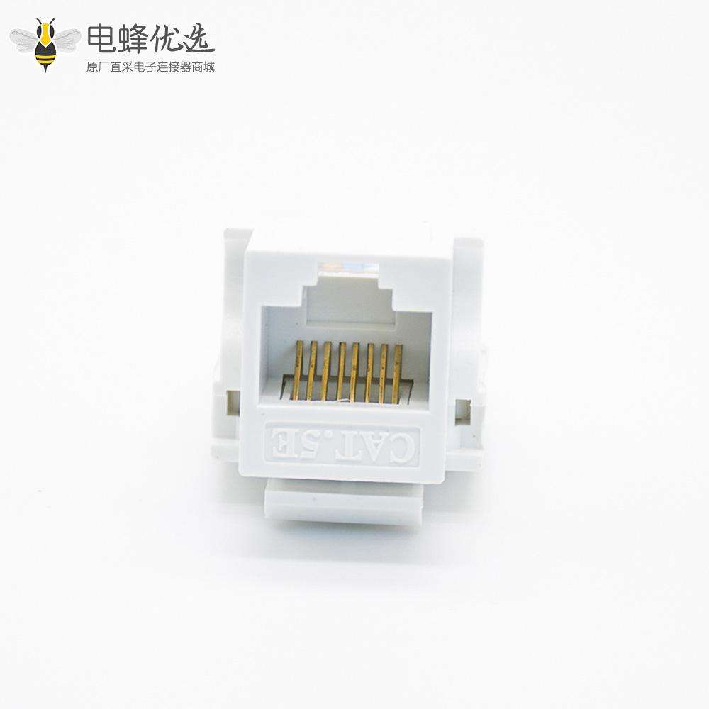 RJ45免打模块8芯PCB板安装镀金触头CAT5E非屏蔽网络模块