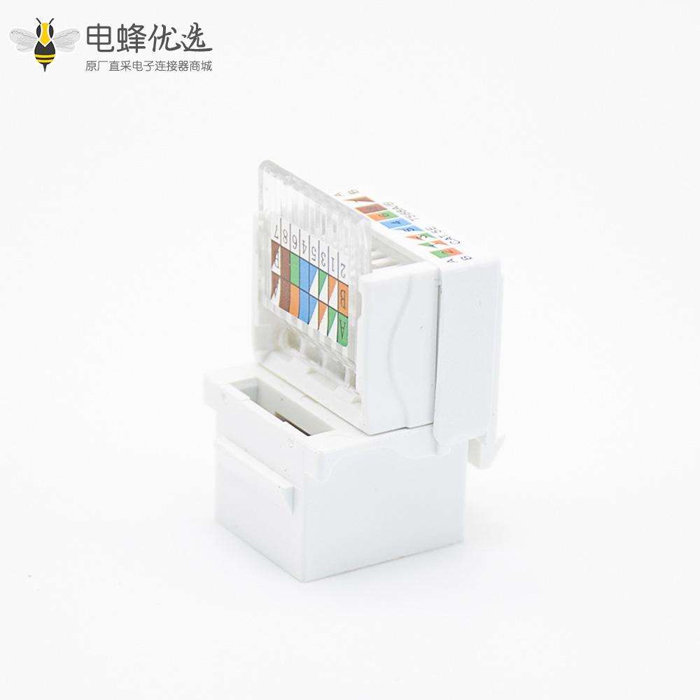 RJ45免打模块8芯PCB板安装镀金触头CAT5E非屏蔽网络模块