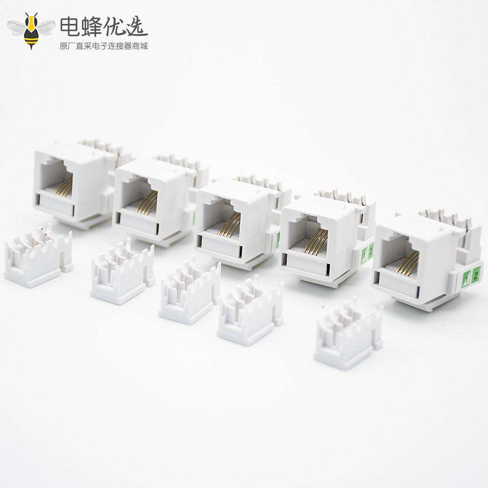 RJ11模块单端口4芯CAT3电话模块PCB板安装非屏蔽网络连接器