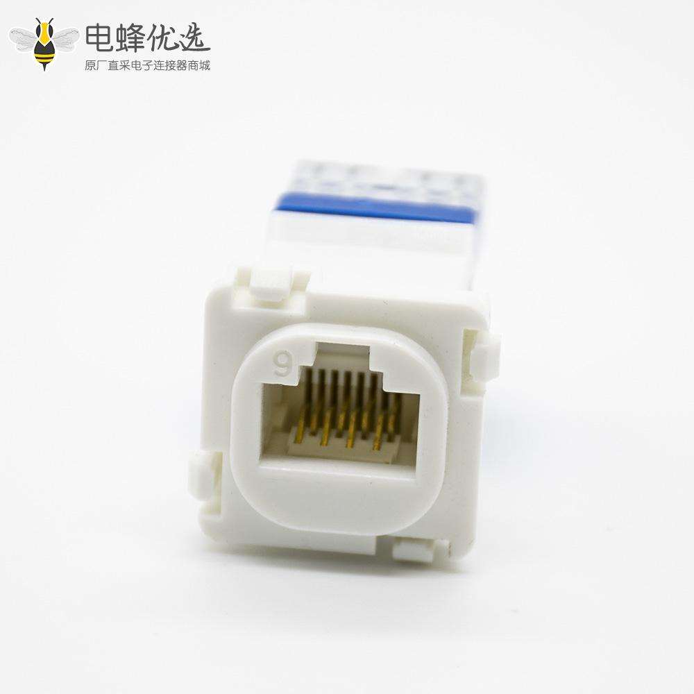 RJ45信息插座六类非屏蔽8芯网络接口模块触头镀金插座