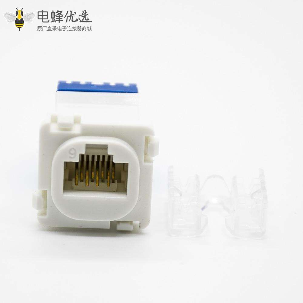 RJ45信息插座六类非屏蔽8芯网络接口模块触头镀金插座