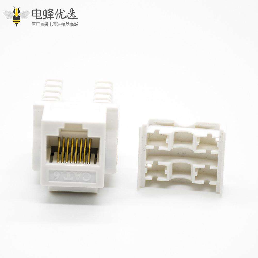 RJ45网口插座8p8c单端口六类非屏蔽90度RJ45模块