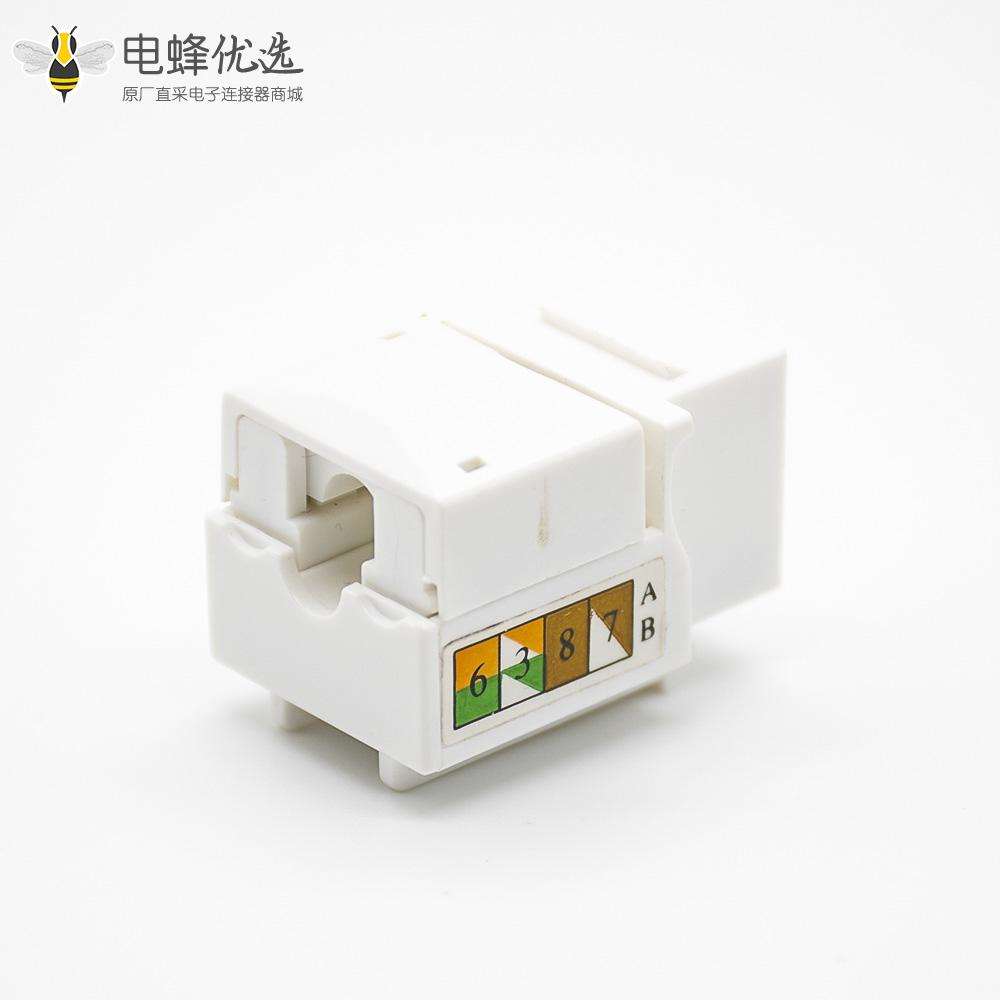 RJ45网口插座8p8c单端口六类非屏蔽90度RJ45模块