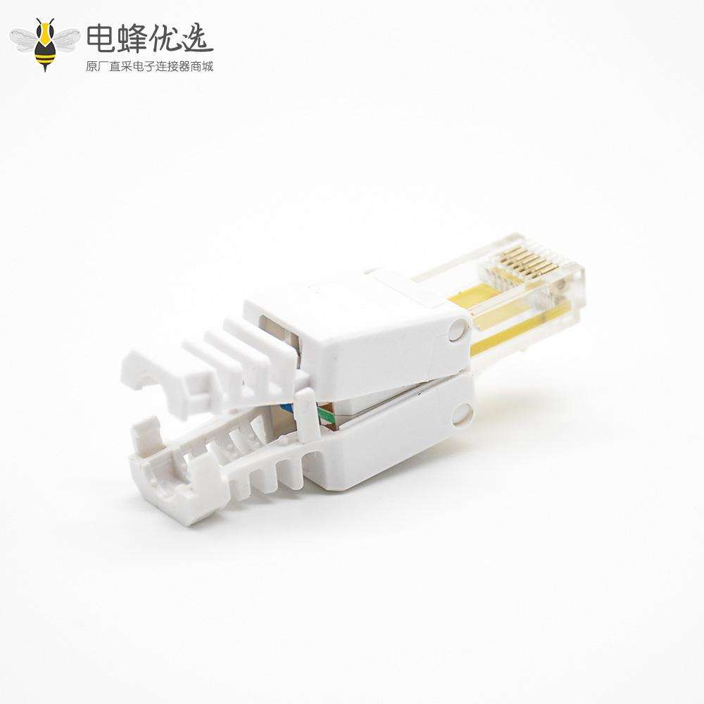 RJ45水晶插头直式非屏蔽六类插孔8芯网络插头