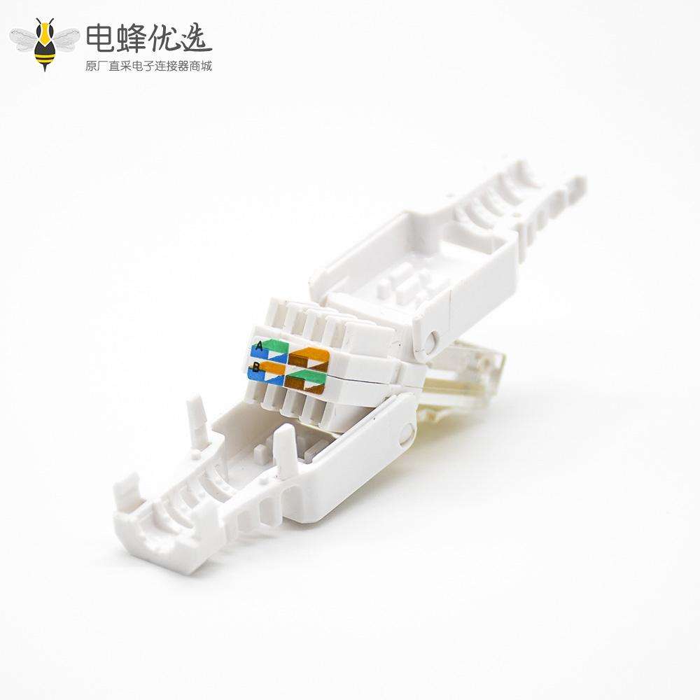 RJ45水晶插头直式非屏蔽六类插孔8芯网络插头