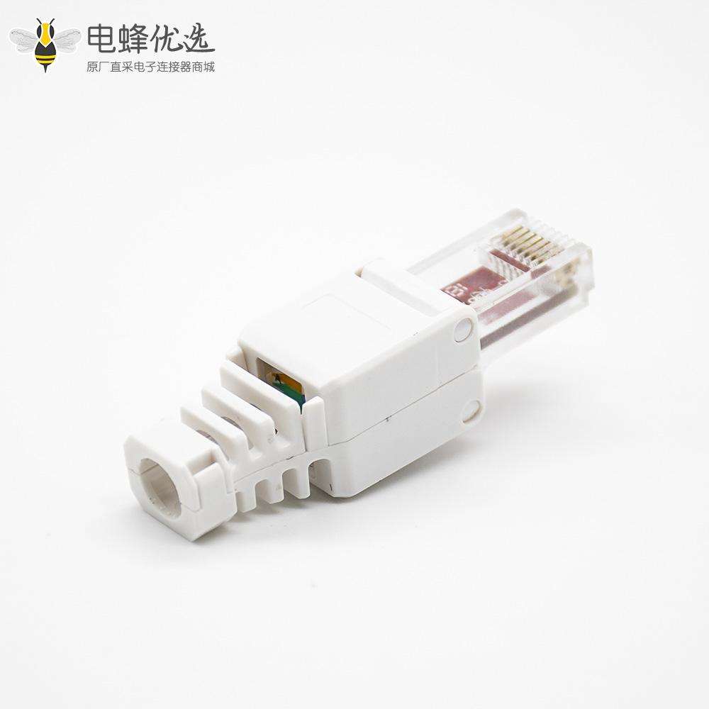 六类RJ45非屏蔽水晶头Cat6免打直式8芯网络插头