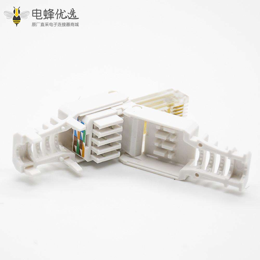 六类RJ45非屏蔽水晶头Cat6免打直式8芯网络插头