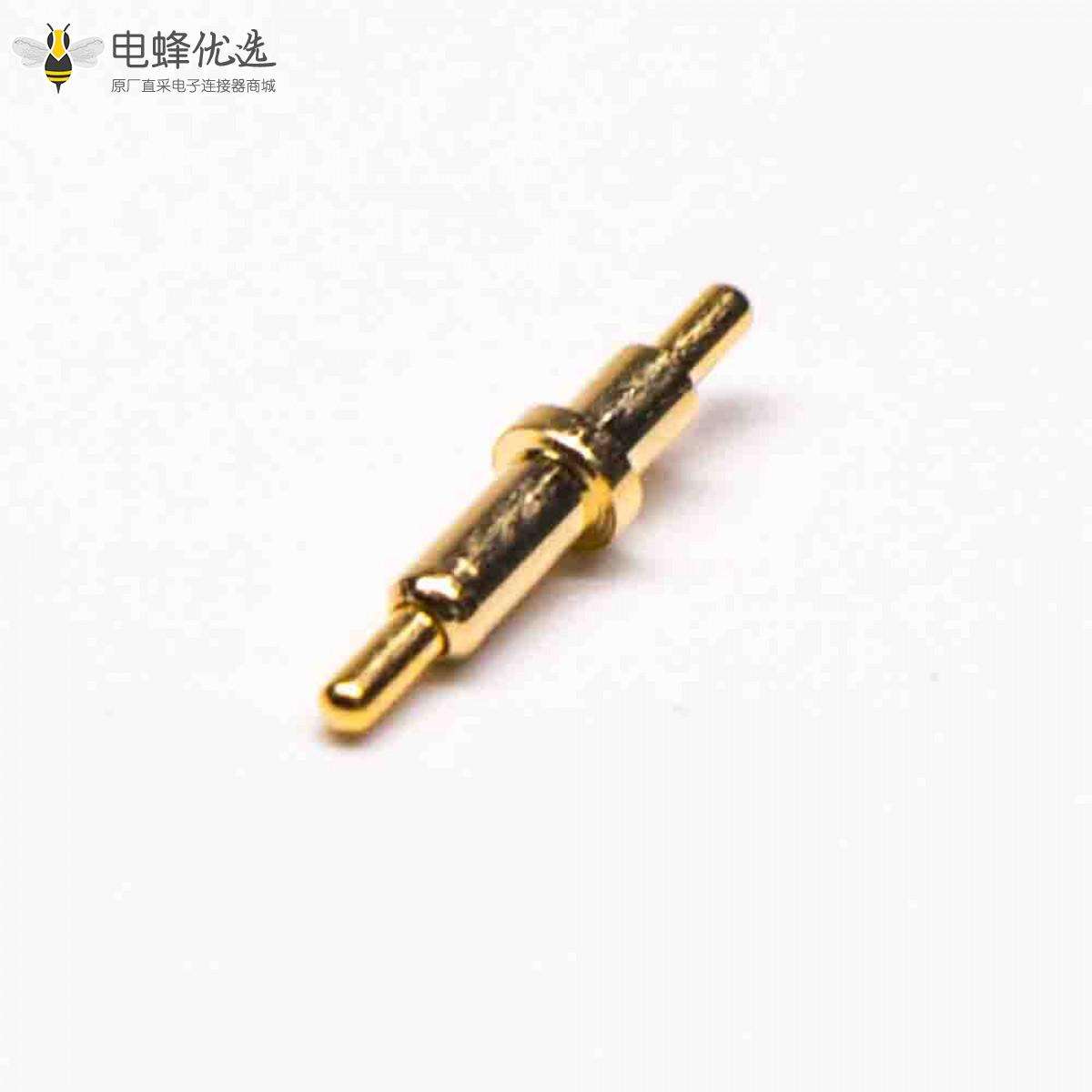 Pogo Pin 连接器镀金黄铜单芯双头系列可双向连接浮动安装