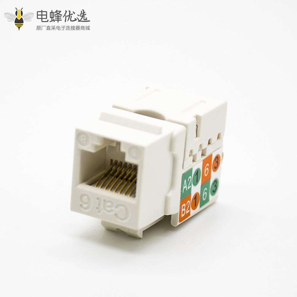 RJ45网络接口模块非屏蔽弯式90°CAT6单端口8P8C