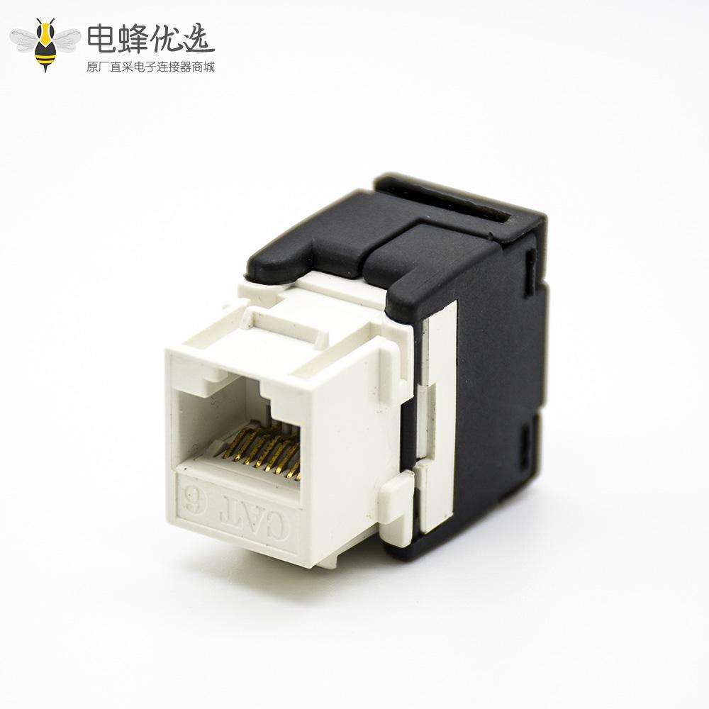 RJ45网口插座8芯六类线材直式不带屏蔽网络模块化连接器