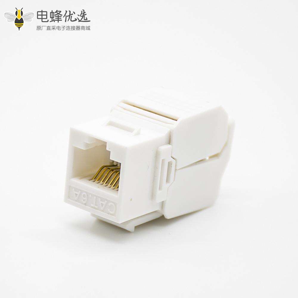 RJ45信息插座不带屏蔽8P8C直式面板安装CAT6A网络接口模块