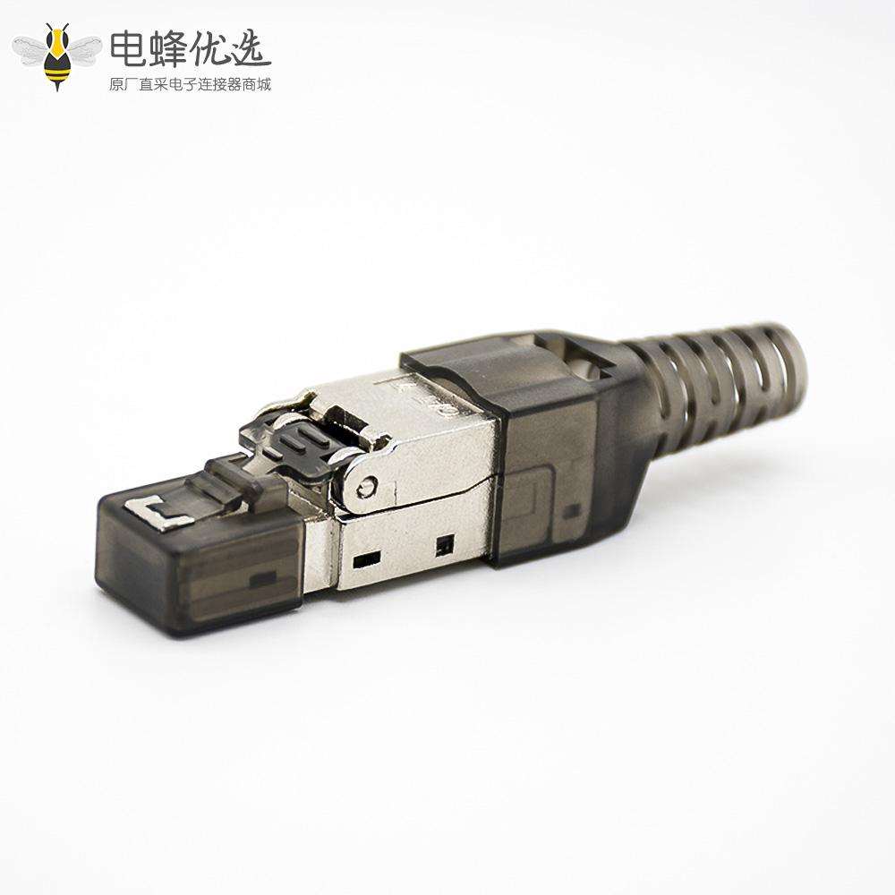 RJ45信息模块插头免工具直式带屏蔽用于cat5e cat6 cat6a cat7