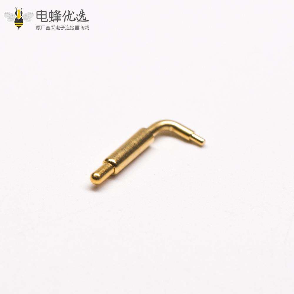 弹簧针连接器折弯型镀金黄铜单芯Pogo Pin连接器