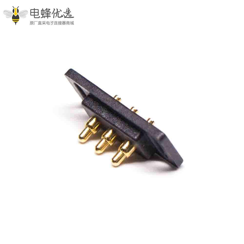 多芯插针连接器镀金黄铜3芯单排插入焊接式2.5MM间距Pogo Pin连接器