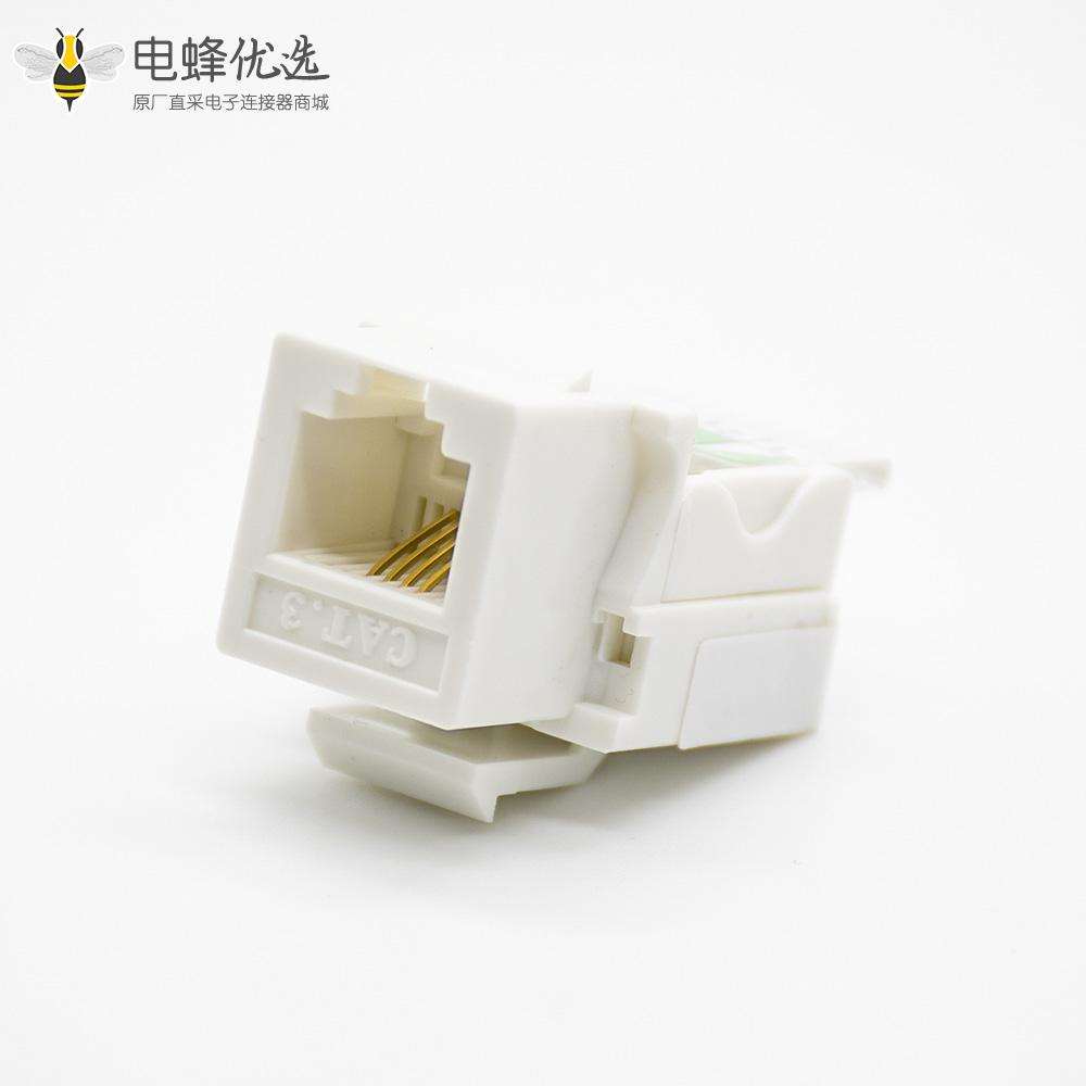 RJ11电话模块4芯CAT3非屏蔽90度梯形千斤顶免工具RJ11连接器