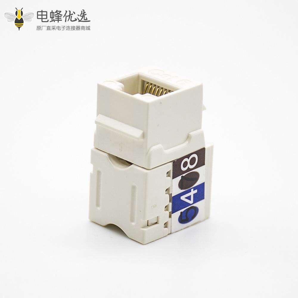 RJ45网络接口模块非屏蔽弯式90°CAT6单端口8P8C