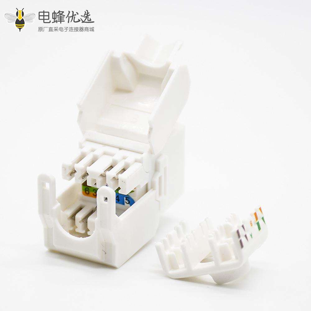 RJ45信息插座不带屏蔽8P8C直式面板安装CAT6A网络接口模块