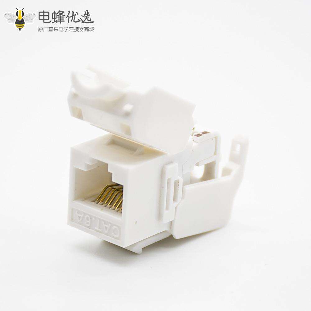 RJ45信息插座不带屏蔽8P8C直式面板安装CAT6A网络接口模块