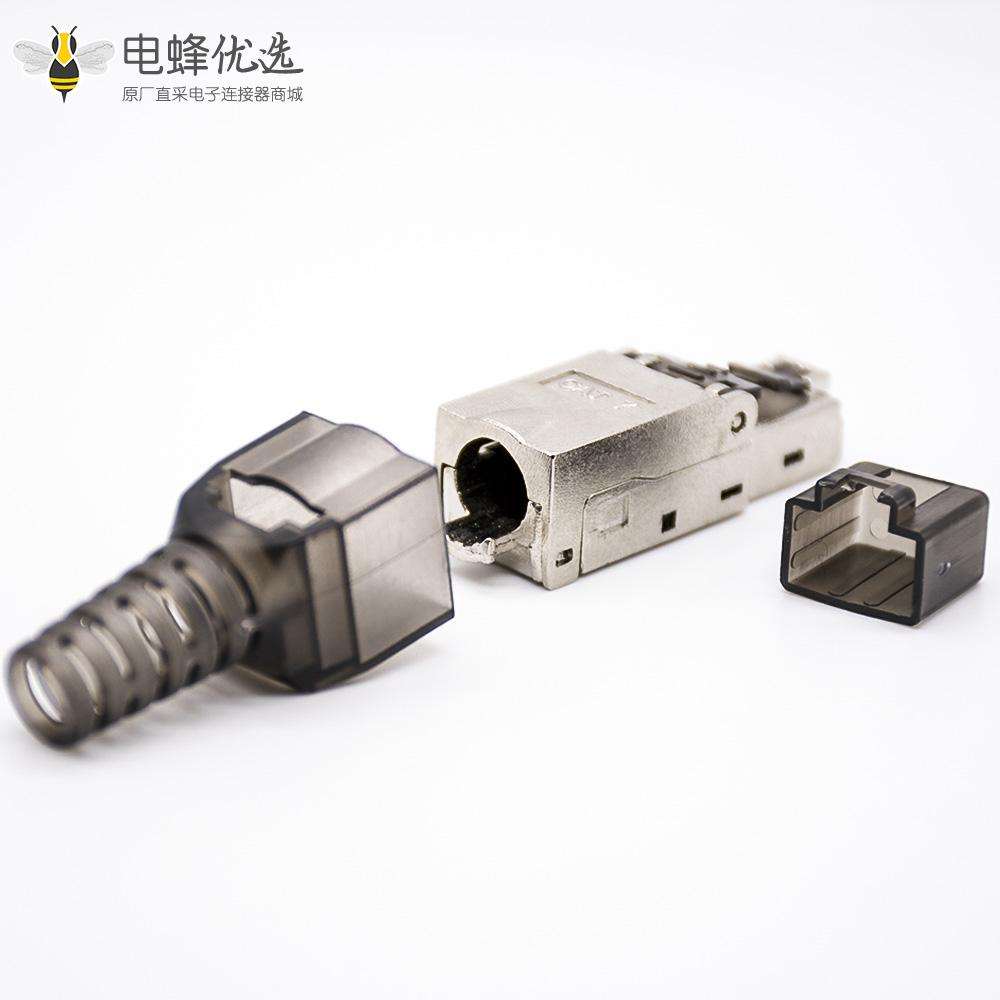 RJ45信息模块插头免工具直式带屏蔽用于cat5e cat6 cat6a cat7