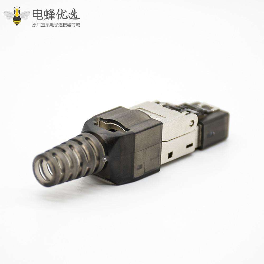 RJ45信息模块插头免工具直式带屏蔽用于cat5e cat6 cat6a cat7