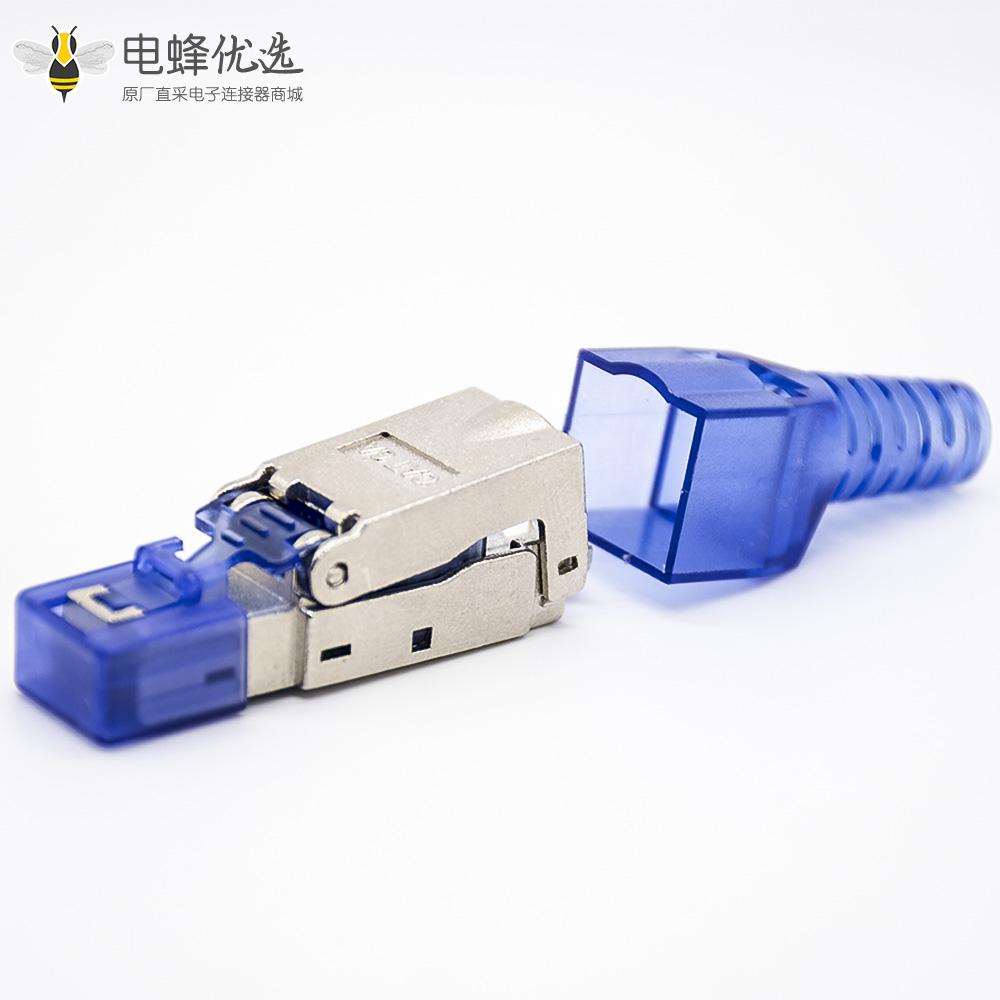 RJ45信息模块插头免工具直式带屏蔽用于cat5e cat6 cat6a cat7