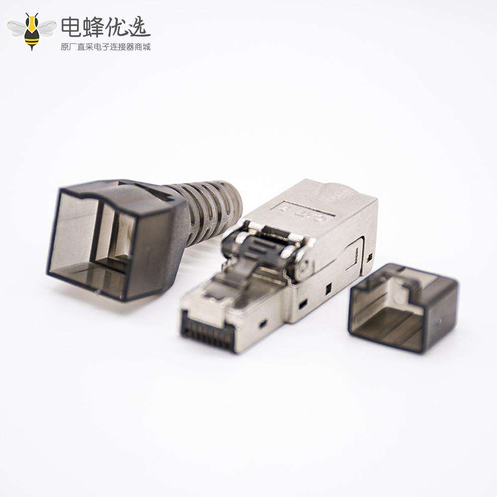 RJ45信息模块插头免工具直式带屏蔽用于cat5e cat6 cat6a cat7