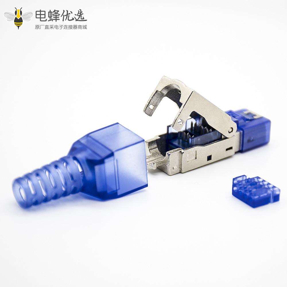 RJ45信息模块插头免工具直式带屏蔽用于cat5e cat6 cat6a cat7