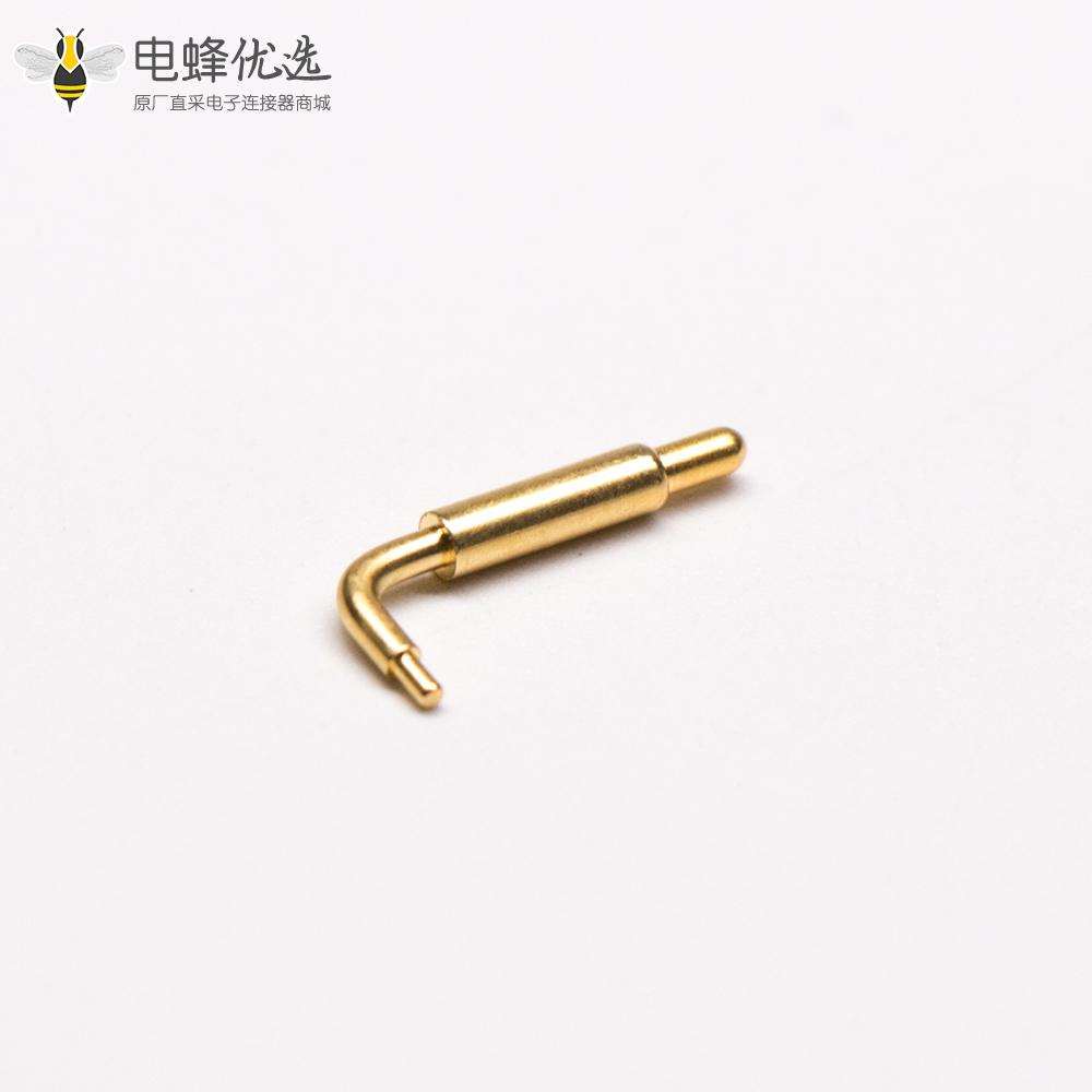 弹簧针连接器折弯型镀金黄铜单芯Pogo Pin连接器